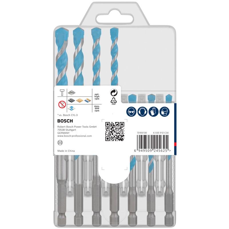 Bosch 7 x Expert HEX-9 Multi Construction Drill Bit Set