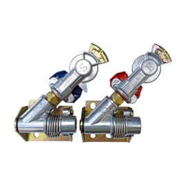 ROAD SUPERIOR TRUCK PARTS Angle Mount Swinger Gladhands for Tractor/Trailer (Red Emergency/Blue Service Set)