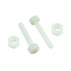 Piutouyar 20 Pair M4x25mm White Nylon Hex Bolts Plastic Hex