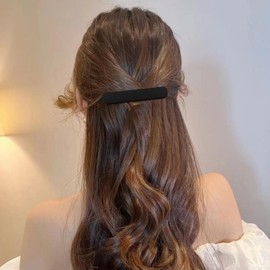 ATODEN Flat Hair Clips Barrettes for Women 3Pcs Matte Barrettes for Thin Fine Hair Neutral Hair Pins French Barrette Hair Clips for Short Medium Hair Accessories for Women Khaki Brown Black