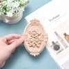 GORGECRAFT 2PCS Wooden Carved Onlay Appliques Oval Carving Decal Center