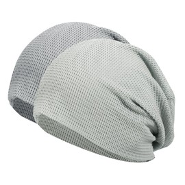 PATIKIL Cooling Skull Cap, 2 Pack Helmet Liner Sweat Wicking Cap Stretchy Breathable Cycling Running Hat Sports Caps for Men Women, Dark Blue/Gray