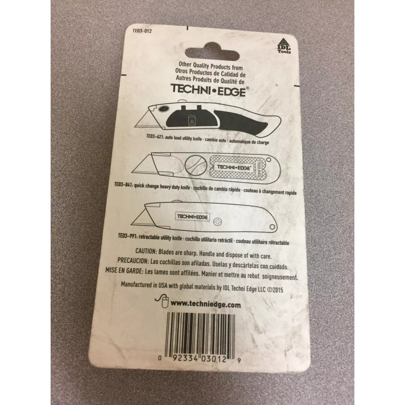 TechniEdge TE03-012 Blade Dispenser with Blades Carbon Steel Single Edge