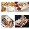 Unbreakable Divided Portion Plates - Stainless Steel Lunch Box Dinner