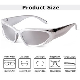 Srvauyea 3 Pairs of Vintage Sunglasses for Men Women, Y2K Futuristic Sunglasses, Polarised Sports Sunglasses, Lightweight Wrap Around UV400 Cycling Glasses, Rectangular Rave Glasses, multicoloured