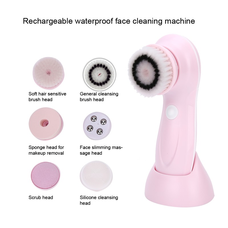 6-In-1 Face Cleaning Brush USB Charging Face Deep Cleansing Machine