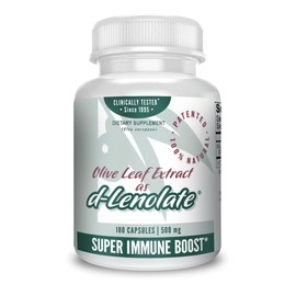East Park Olive Leaf Extract (OLE) Super Strength d-Lenolate 500mg | 18% or More Oleuropein Immune System Booster | 180 Vegetarian Capsules (Non-GMO)