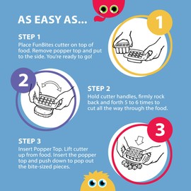 FunBites Food Cutter Purple Squares, Sandwich Cutter for Kids, Bento Lunch Box Accessory Cuts Food into Bite-Size Shapes, Great for picky eaters.