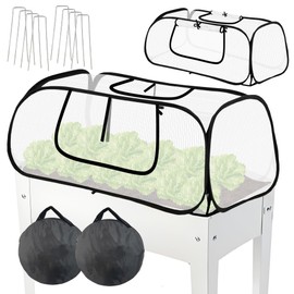 45*22*16" Plant Covers Freeze Protection with Two Air Hole and Breathable Mesh for Raised Beds, Accelerator Plants Cover, Mini Greenhouse Cover, Frost Cover for Plant Vegetable Seedling Protector 2PCS