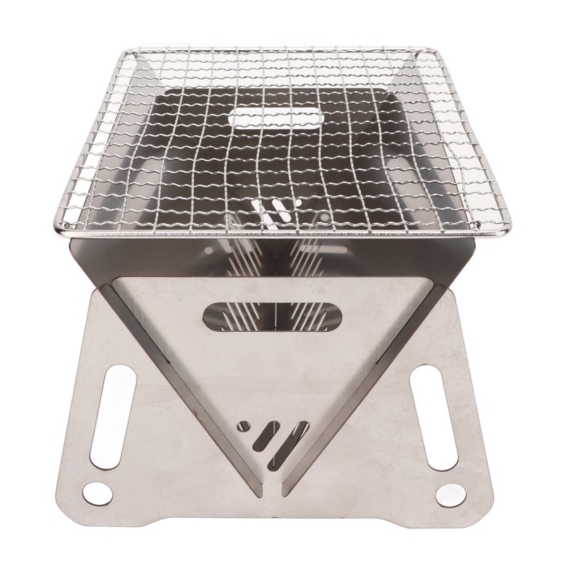 Folding BBQ Grill Heat Resistant Stainless Steel Collapsible Charcoal Grill