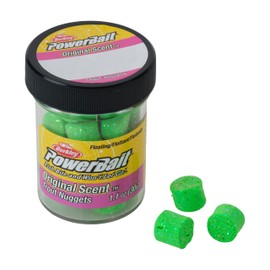 Berkley PowerBait Power Nuggets Fishing Dough Bait, Spring Green Glitter, 1.1 oz, Scented and Flavored Soft Bait for Freshwater Fishing, Designed to Attract Trout, High Visibility