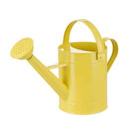 DUSVALLY Metal Watering Can 54.5 Oz Modern Style Watering Pot with Handle and Rosehead, Watering Pot for Outdoor and Indoor House Plants,Yellow