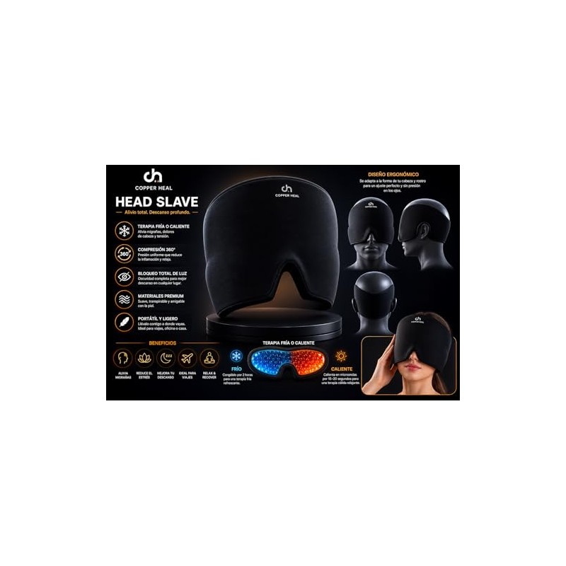 Gorro Aliviar Migraña Gel Dolor Cabeza Tensión Terapia Frío Calor