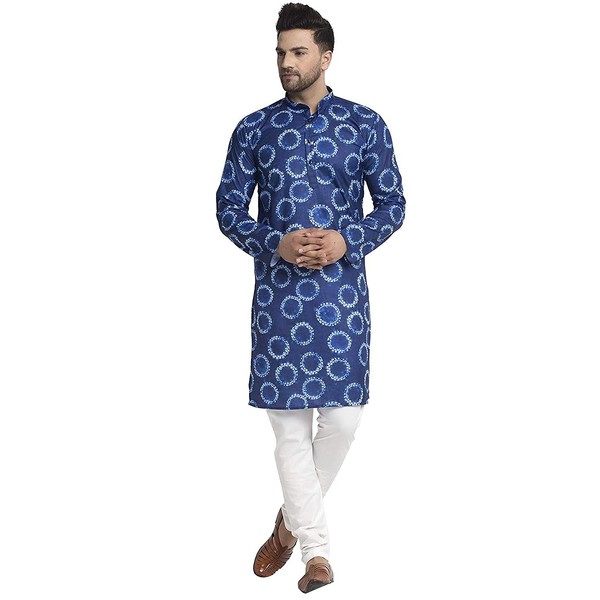 Conjunto de pijama Kurta para hombre, ropa de fiesta india, vestido tradicional étnico Churidhar para hombre, boda, Azul, XX-Large