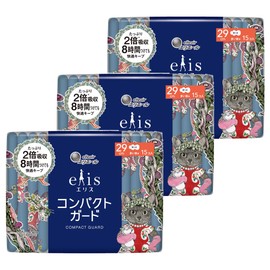 (Higuchiyuko Planned Product) Ellis Compact Guard, 11.4 inches (29 cm) (For Many Nights), Includes Feathers, 15 Sheets x 3 Pieces (Bulk Purchase)