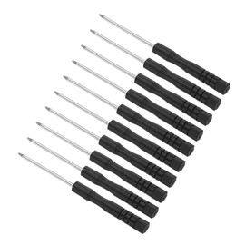 CoCud Mini Torx Screwdriver, Size T2, Length 80 mm, Carbon Steel, Small 6 Point Screwdriver with Non-Slip Grip - (Applications: for Glasses, Watches or Laptops) Pack of 10