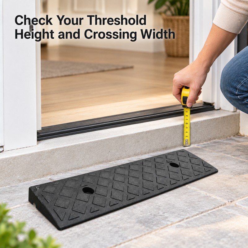 Plastic Kerb & Threshold Ramp – 1.18-Inch Rise, Textured Surface,