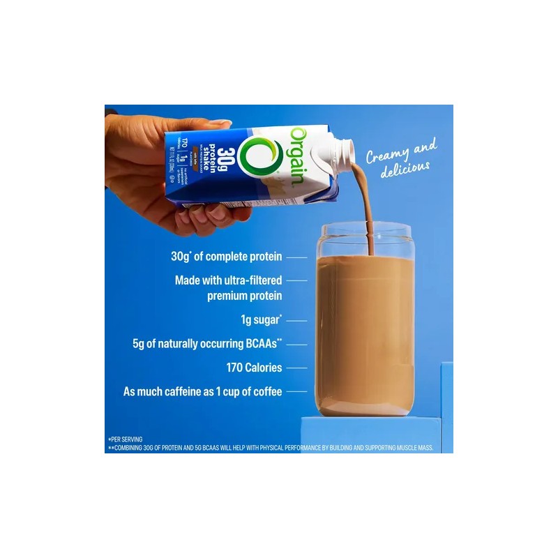 Orgain Batido De Proteínas Orgain 30 G, Café Con Leche,
