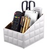 XNONE Leather Remote Control Organiser with 3 Compartments, Multifunctional Bedside