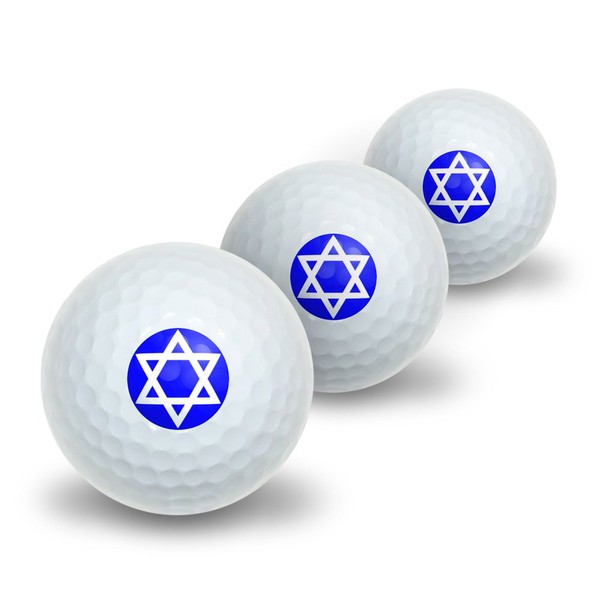 Graphics and More Star of David - Shield Jewish Novelty Golf Balls 3 Pack