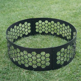 Blue Sky Outdoor Living FR36HC01 36" Round Fire Ring Honeycomb Design Bonfire Liner, Black