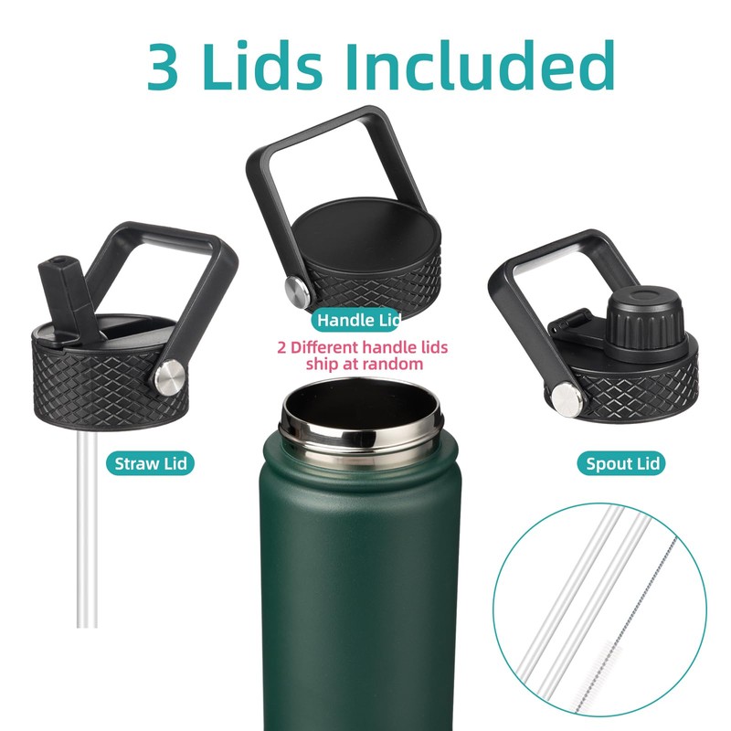 Konokyo Insulated Water Bottle 24oz Stainless Steel Sport Bottles with