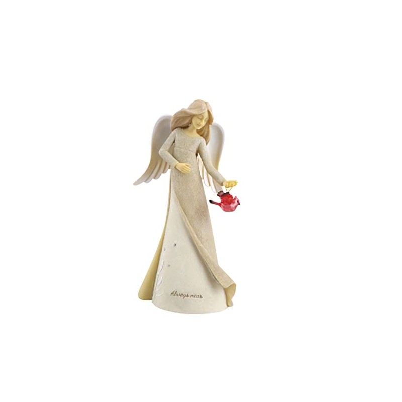 Enesco Foundations Expressions Always Near Cardinal Rememberance Angel Figurine, 7.5