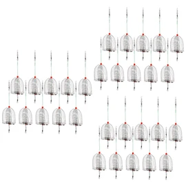 Kisangel 30pcs Stainless Steel Fishing Bait Trap Cage Basket Feeder for Eels Crabs Lobsters Shrimps Solid Welded Mesh Structure for Practical Use