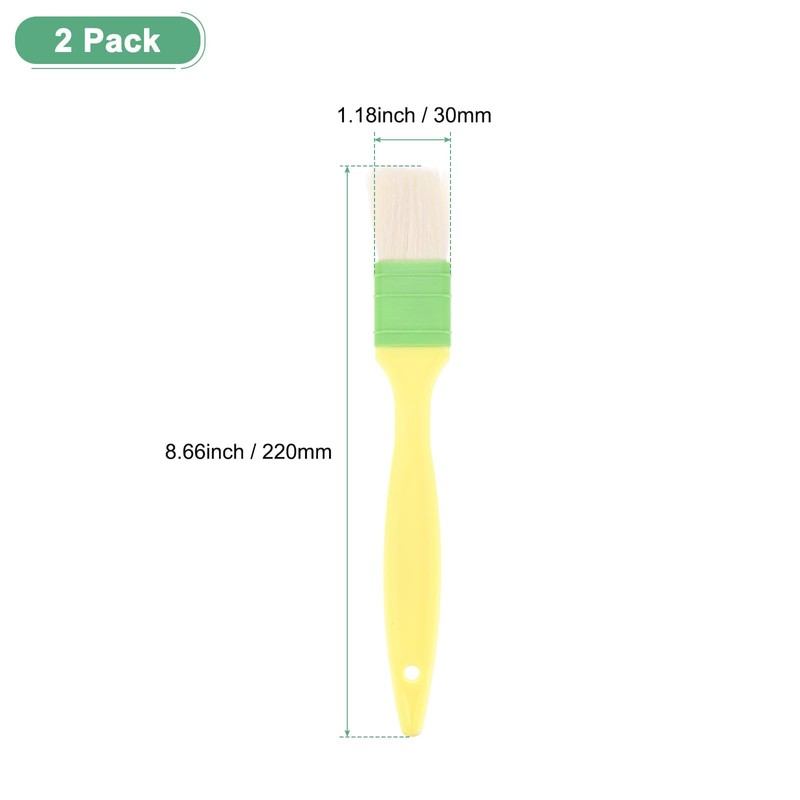 M METERXITY 2-Pack Pastry Brush, Wool Basting Baking BBQ Oil