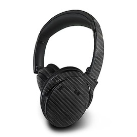 MightySkins Carbon Fiber Skin Compatible with Bose QuietComfort 45 Headphones Black Wood | Protective, Durable Textured Carbon Fiber Finish | Easy to Apply | Made in The USA