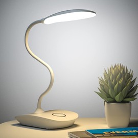 DEEPLITE LED Desk Lamp Battery Operated Lights Cordless Rechargeable Lamp, Flexible Gooseneck Portable Light for Bed Craft Nail Home Office, Eye-Caring Dimmable Small Desk Lamp Wireless Reading Lamp