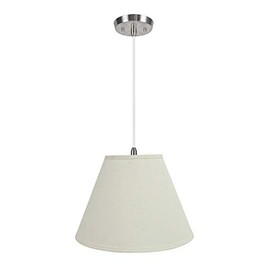 Aspen Creative, White, 72153-11 Two Hanging Pendant Ceiling Light with Transitional Hardback Empire Fabric Lamp Shade, 15" Width