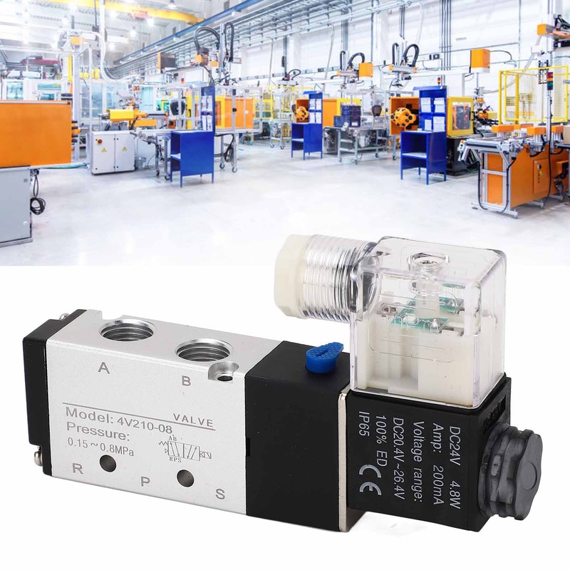 4V210‑08 Electric Solenoid Valve Normal 2 Position 5 Ways Air