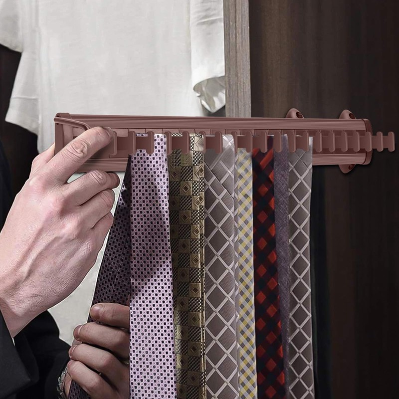 Sliding Tie Racks for Closet, 20 Tie Hanger for Men