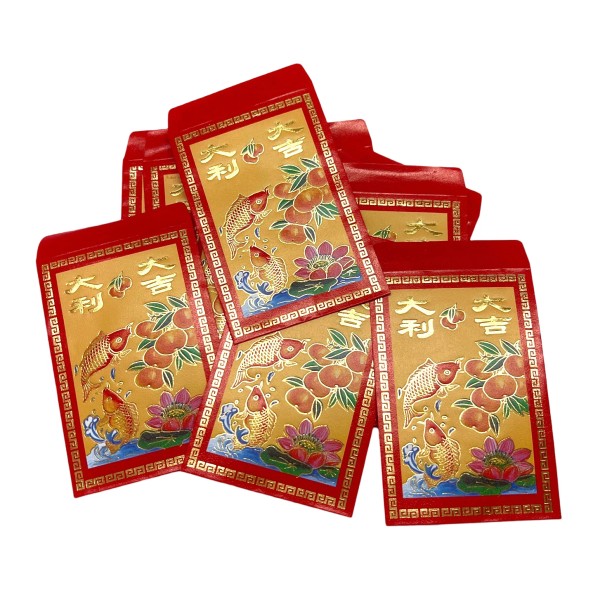M.V. Trading Chinese Hongbao Red Envelopes with Fish & Peach