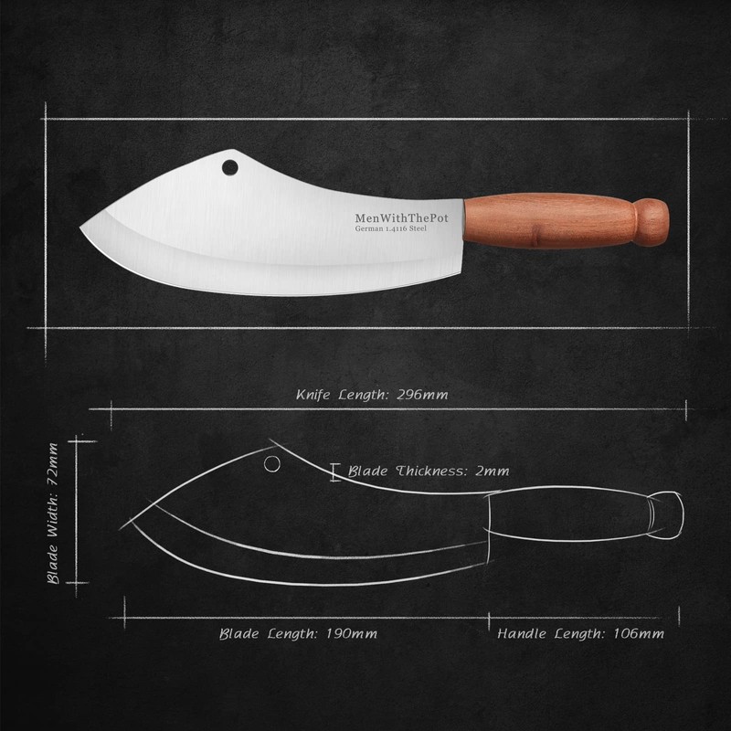 MEN WITH THE POT Meat Cleaver Knife, Hand Forged Ultra