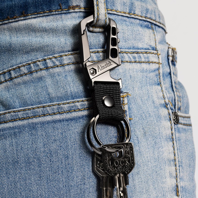 Ainsisk Heavy duty key chain,bottle opener function car keychains,versatile metal