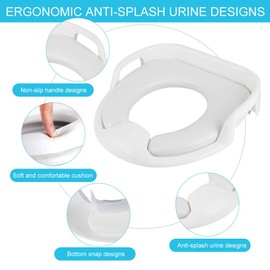 Asiento de Entrenamiento para Ir Al Baño, Asiento de Inodoro para Niños, Suave para Niños (WHITE)