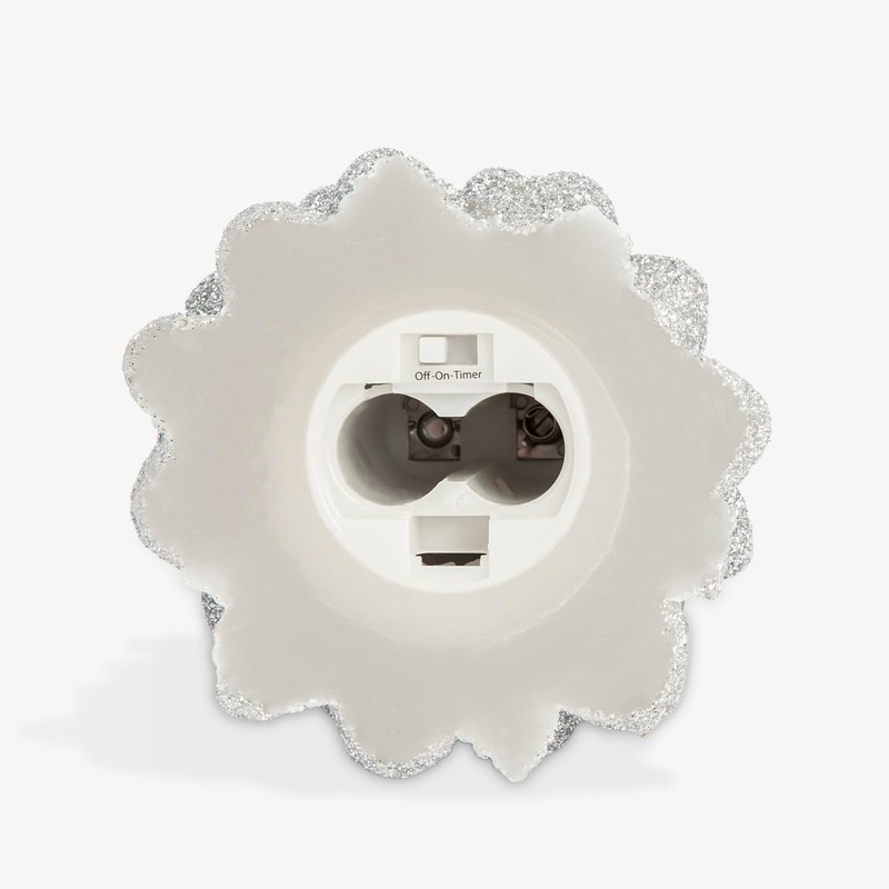 Luminara Glitter Flameless Candle North Tree (Silver, 3.3" x 4.3")