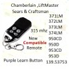 CHAMBERLAIN COMP. For Chamberlain 956D 953 Compatible Mini Remote Transmitter