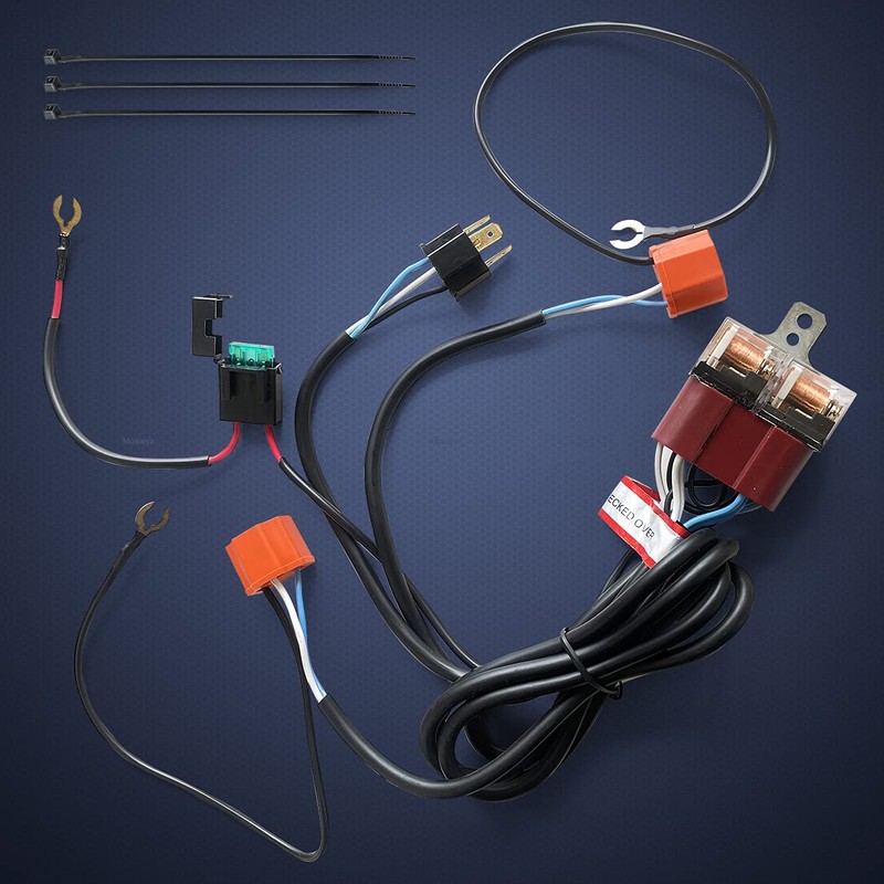 H4 Relay Harness H4 Wiring Harness Ceramic Socket Plugs H6054