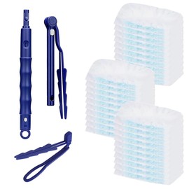 UQTUKO Pack of 30 Dust Magnet Refill Pack with 1 Handle and 1 Telescopic Rod Duster, Duster, Duster, Cloths, Electrostatic Dust Mop for Pet Hair, Dust, Dirt for Home, Office