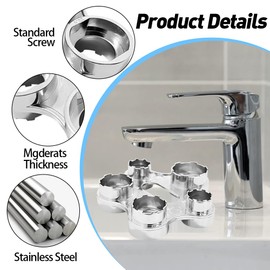 BNGXR 6 in 1 Wrench, Faucet Aerator, Aerator Mounting Wrench, Universal Aerator Service Key, Plumbing Repair Tool, Assembly and Disassembly Compatible (Silver)