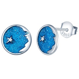 INFINIONLY Women's Star Earrings, 925 Sterling Silver Earrings for Women Girls, Beautiful Star Stud Earrings, Hypoallergenic Earrings, Sterling Silver, Cubic Zirconia