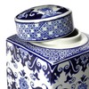 Creative Co-Op Decorative Square Ceramic Ginger Jar with Lid for
