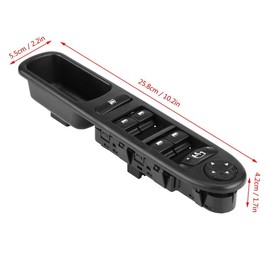 Electric Window Switch, 6490.EH Front Left Electric Power Master Window Control Switch Fit for Peugeot 207