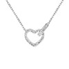 MENDOZZA Women's Heart Necklace Stainless Steel Jewellery Cubic Zirconia Heart