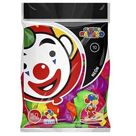 Payaso - Globo redondo no.10 neon c/50 payaso