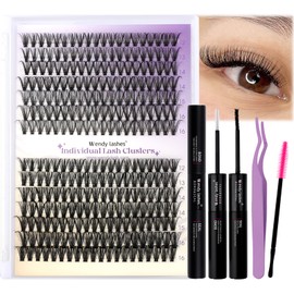 Lash Clusters Kit for Eyelash Extensions: Ultra-light, DIY, Natural, Fluffy, Manga, Wispy, Waterproof, Anime, Manga, Cat Eye,TZ250201-30P+40P-0.07-D-1216