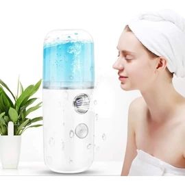 ZJchao Pulverizador De RocíO Hidratante Facial, 30 Ml Pulverizador De Carga USB PortáTil Mini PortáTil De Nano Facial Perfecto para El Cuidado De La Piel (Blanco)